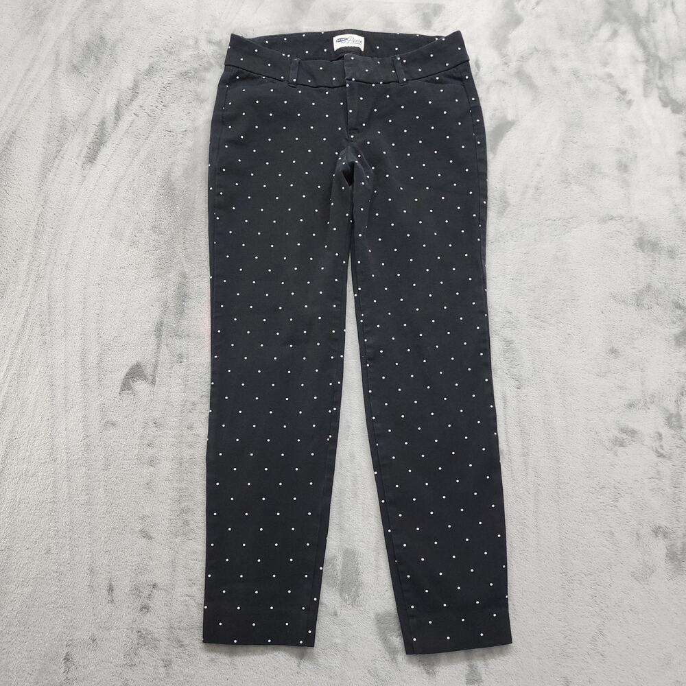 Old Navy Pant Womens 2 Black White Polka Dot Low Rise Pixie Skinny Ankle Stretch